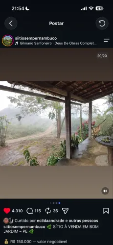 Vendo sítio em BOM JARDIM - PE