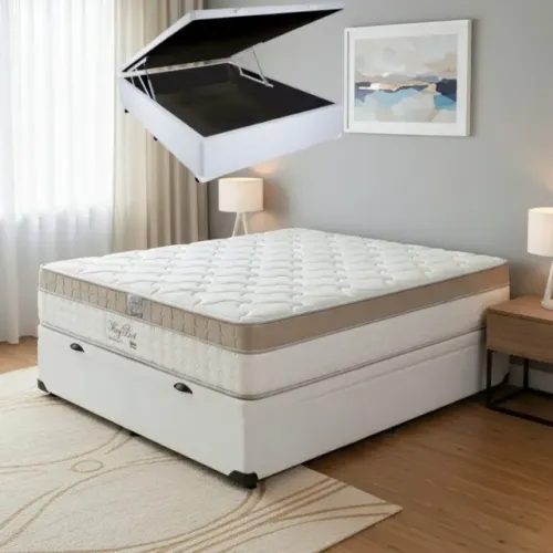 Colchão Casal King Best + Base Box Baú - Produto Novo! Pronta Entrega!