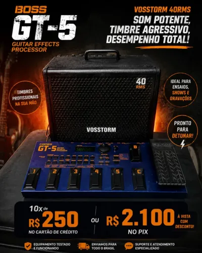 Ampli Vosstorm e padaleira Boss GT5 japan