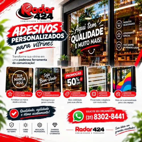 Adesivos Personalizados para Vitrines, Lojas e Comércios