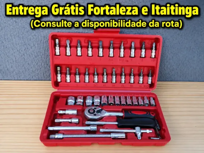 Maleta de Ferramentas - Catraca, Soquetes, Chave Allen, Torque, Fenda e Estrela
