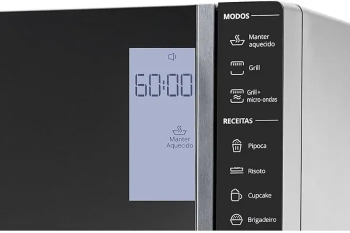 Micro-ondas Brastemp 32 Litros cor Inox Espelhado com Grill e Painel Integrado