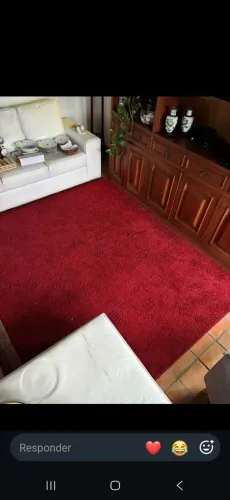 Tapete Felpudo Shaggy Vermelho Bordô Grande 2,40 x 2,00m"