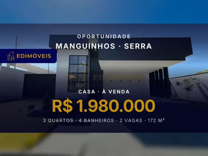 Casa 3 quartos em Manguinhos, pronta para morar com área gourmet