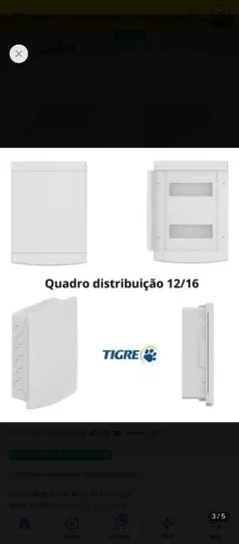 Quadro de distribuição tigre 12/16 disjuntores 