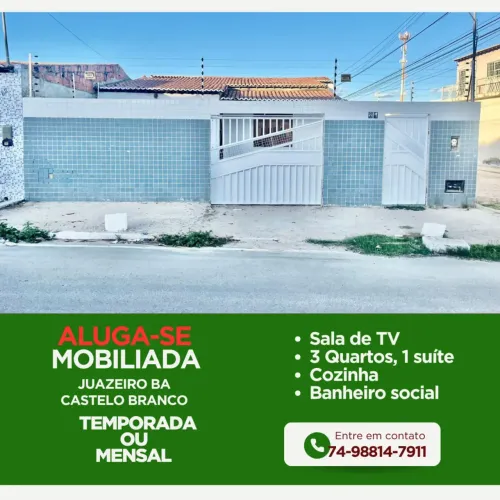 asa Mobiliada para Aluguel Anual ou TemporadaIdeal para Empresas | Bairro Castelo BrancoJu