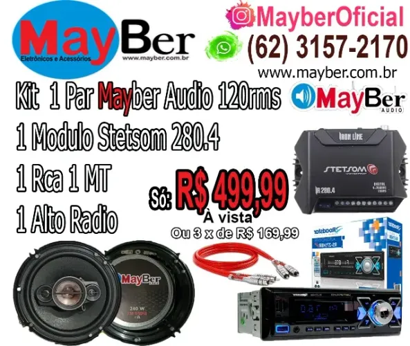 par alto falante com 1 modulo stetsom 280 e 1 auto radio com bluetooth