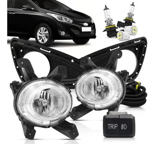 Kit Farol De Milha Neblina Hb20 Hb20s Botão Trip