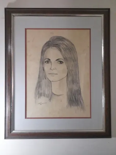 Quadro em Preto e Branco desenho - Mulher