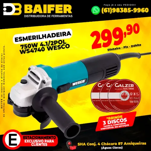 Esmerilhadeira 750w 4.1/2Pol Ws4740 Wesco