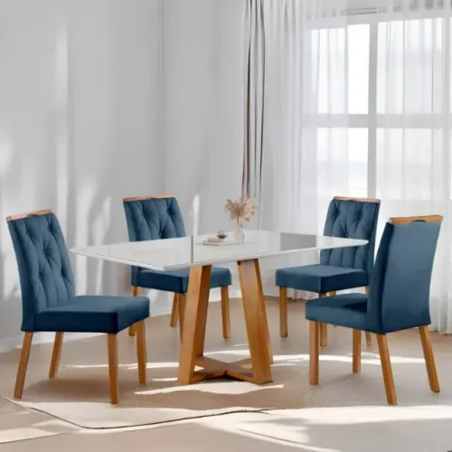 Mesa Ayres 120x80 com 4 Cadeiras Yasmim