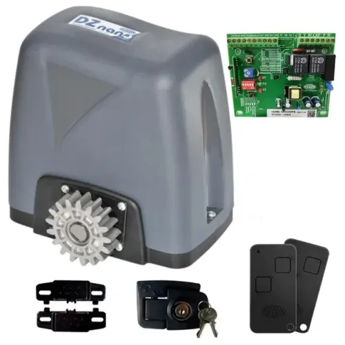 Kit Motor de Portão Eletrônico Rossi DZ Nano Turbo 600Kg Automatizador Automático
