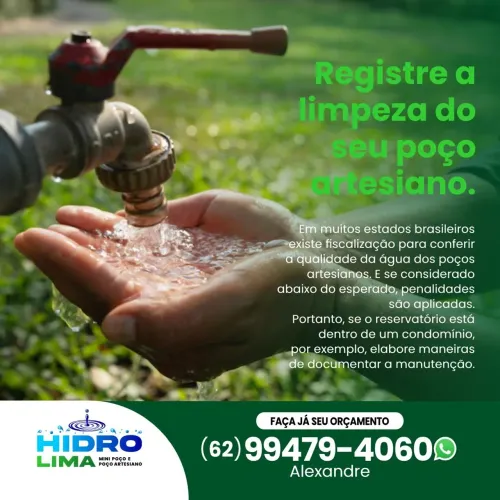 Limpeza e manutenção de poço e mini poço artesiano 