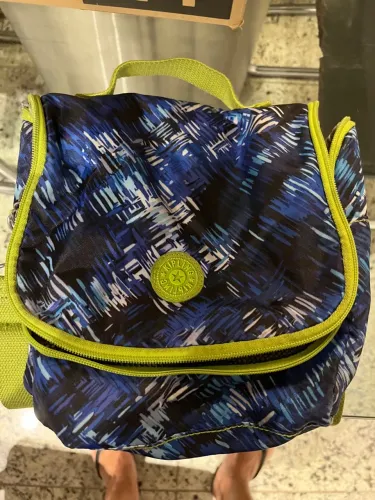 Lancheira Kipling azul rajada
