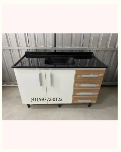 Armario de Pia com Cuba 1.20 ( 4 Gav) - Entrego 