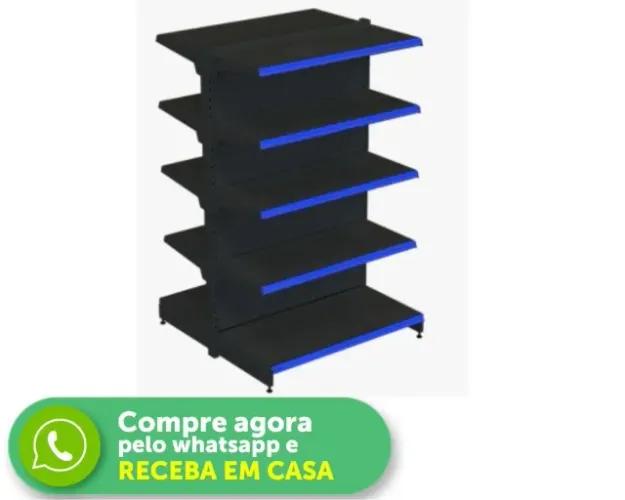 Gôndola Centro Inicial/Continuação 1,70m 30x40 Polar Preto Nova