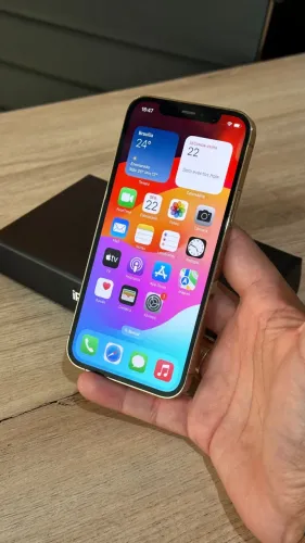 iPhone 12 Pro 128GB Gold - Saúde da bateria 100%! Loja física! Com 3 meses de garantia!