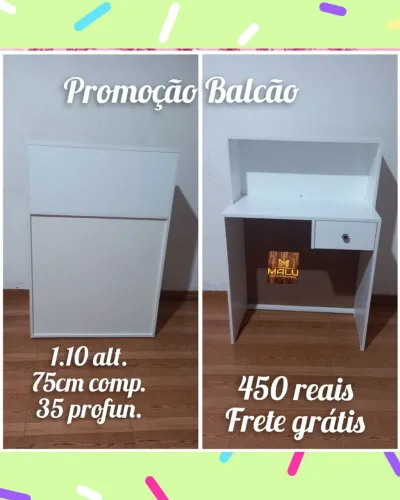 Balcão Promocional Branco com Frete Grátis