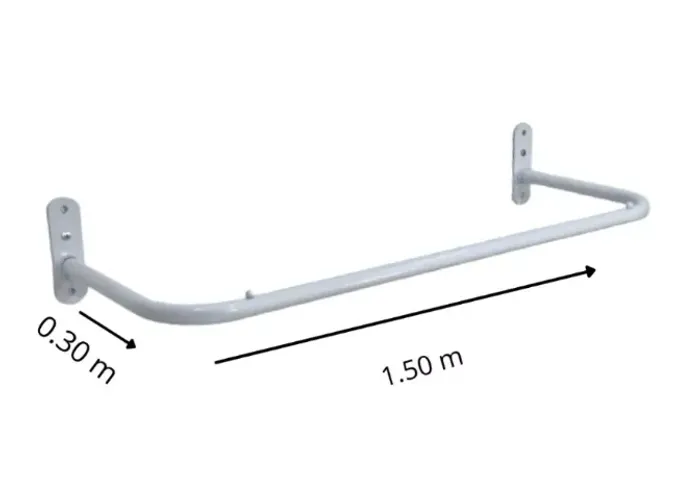 Kit 2 Araras De Parede 1,50m Loja Roupa Cabide Reforçada Top