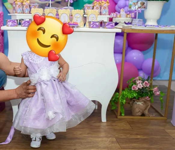 Vestido de festa usado somente uma vez aniversário de 1 ano