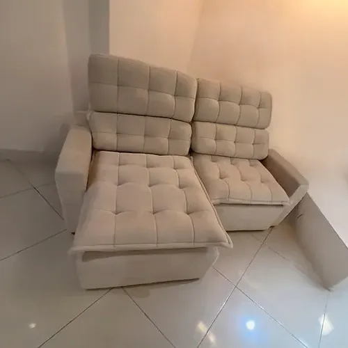 Sofá Retrátil e Reclinável Royale 2m Tecido Veludo Mega Pilow Top - Entrega Grátis Fortale