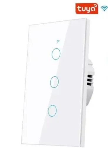 Interruptor Inteligente 3 Canais de Toque Sem Fio Neutro Alexa Google Home Smart COD-AM614