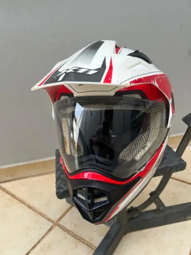Capacete X11 Crossover X2 Branco e Vermelho Original