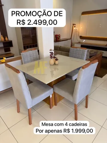 Mesa de Jantar 4 Cadeiras - Promoção Imperdível!