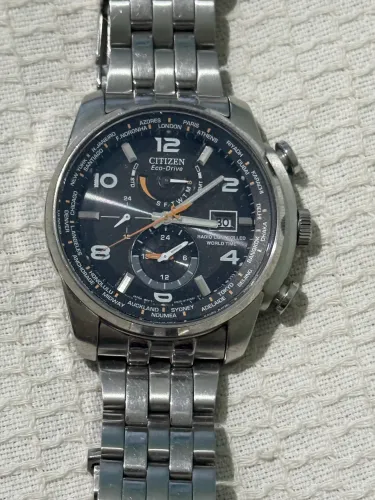 Relógio citizen eco driver vidro cristal safira