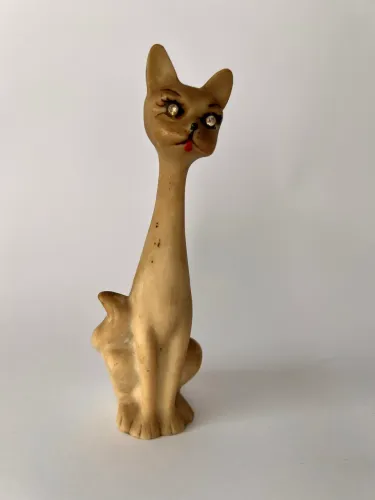 Estatueta Gato Siamês Vintage