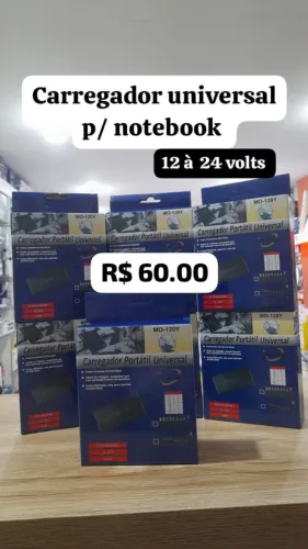 Carregador Universal para Notebook 12-24V - Novo