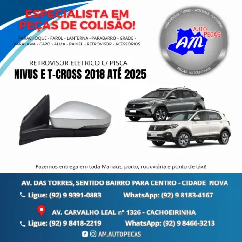 retrovisor nivus tcross 2018 a 2025