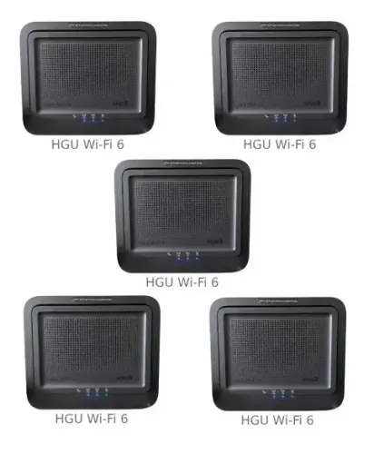 5 Unidades de Hgu Wifi 6 Fibra incluso as fontes