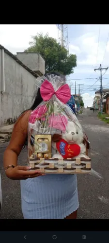 Cestinha de buquê presentear 