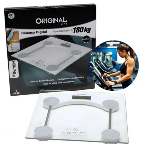 BALANCA P/ BANHEIRO VIDRO 180 KGS<br>REF: SL0372D