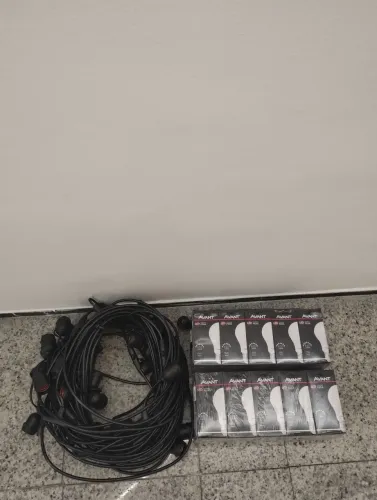 VARAL DE QUERMESSE 20M COM LAMPADA LED 9W 