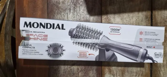 Escova Secadora Mondial Space Shine 3 em 1 (seca, alisa e modela) NOVA
