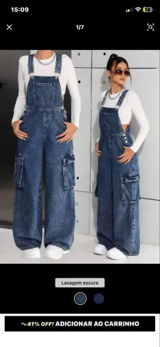 Jardineira jeans