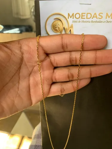 Corrente moeda antiga banhada 10x no ouro 18k