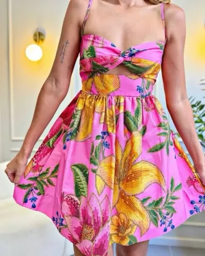 Vestido Farm Original Fruta de Verão Curto Tam GG