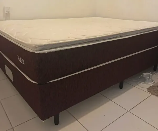 Base Cama Box Casal + Colchão Casal 