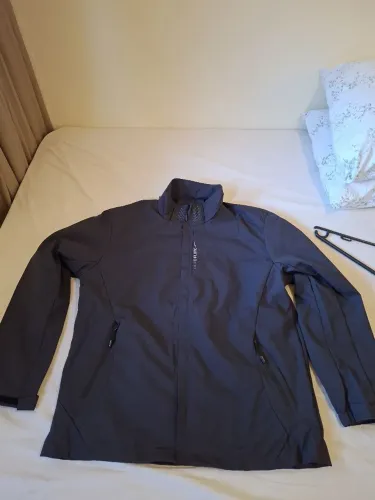 Jaqueta Masculina Cor Cinza Impermeável Corta-Vento com Capuz Removível - Nova - Tam. XL