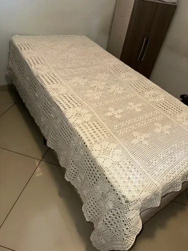 colcha de crochê artesanal para cama de solteiro