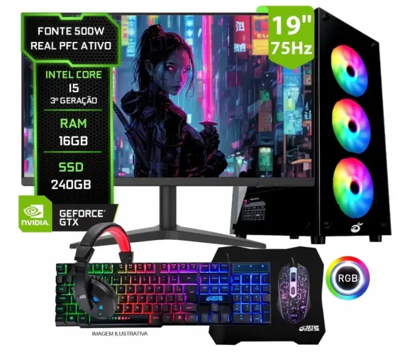Pc Intel I5, 16gb Ram, Ssd 240gb, Placa VideoHd Graphics 2500 1gb