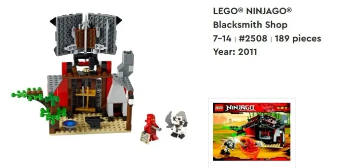 Lego Ninjago blacksmith Shop 2508