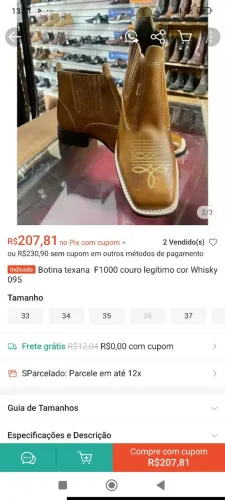 Bota country texana de couro legítimo nova