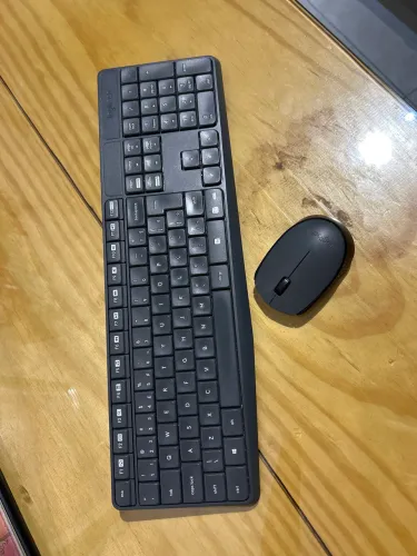 Teclado e mouse sem fio logitech MK235 cinza escuro