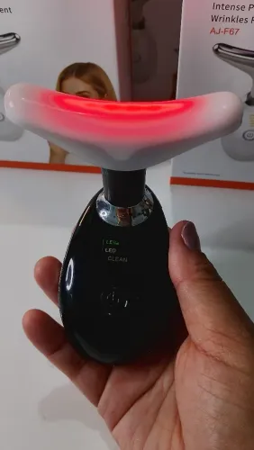 Massageador de Pescoço e Rosto LED Vibração Fototerapia Para Rejuvenescer Firmeza