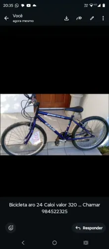 Caloi aro 24 valor 220 mão vendo app chama *