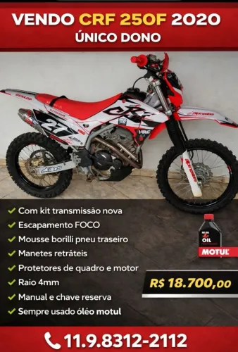 CRF 250F - 2020 - único dono